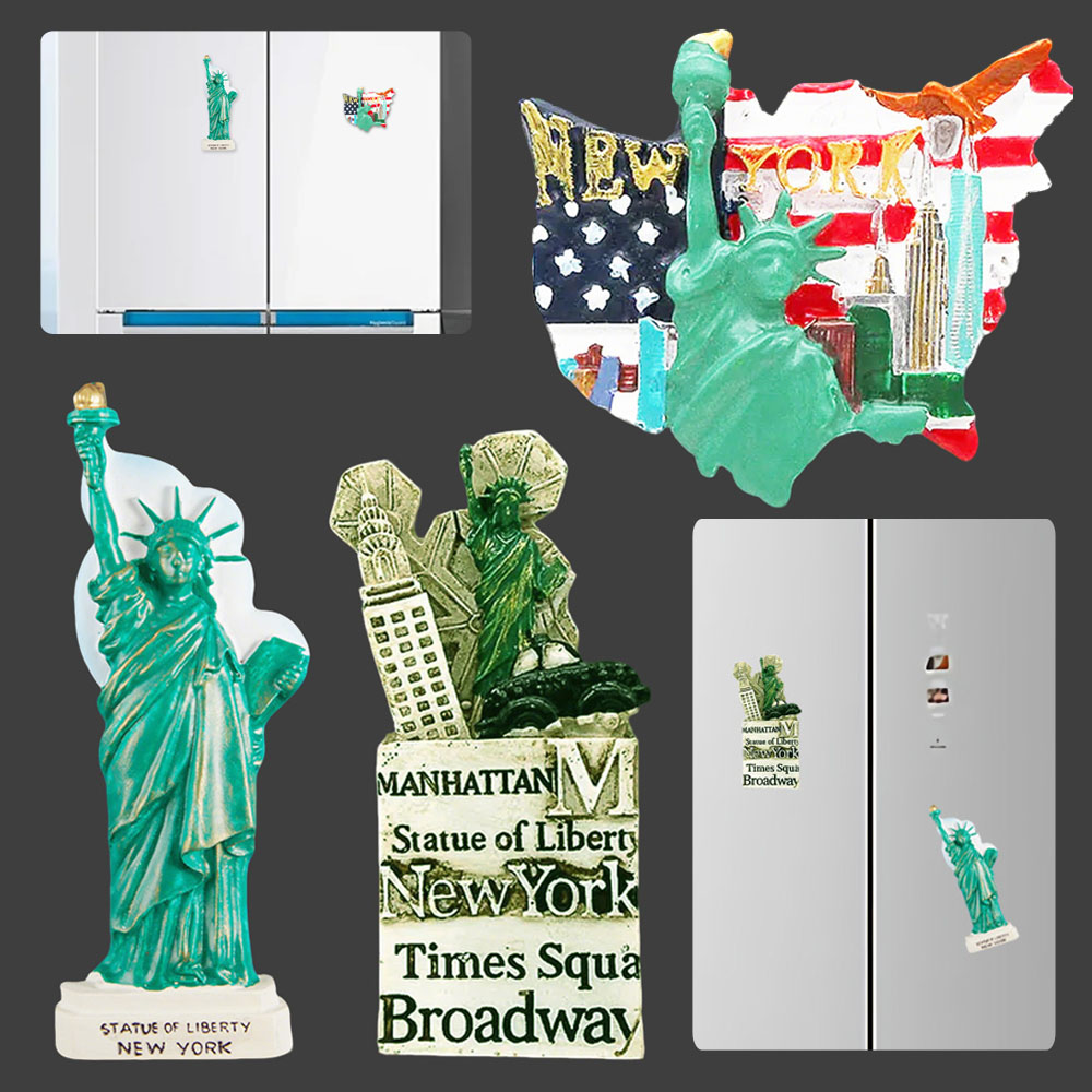 Home Decor Usa - Autocollant de réfrigérateur 3D Statue de