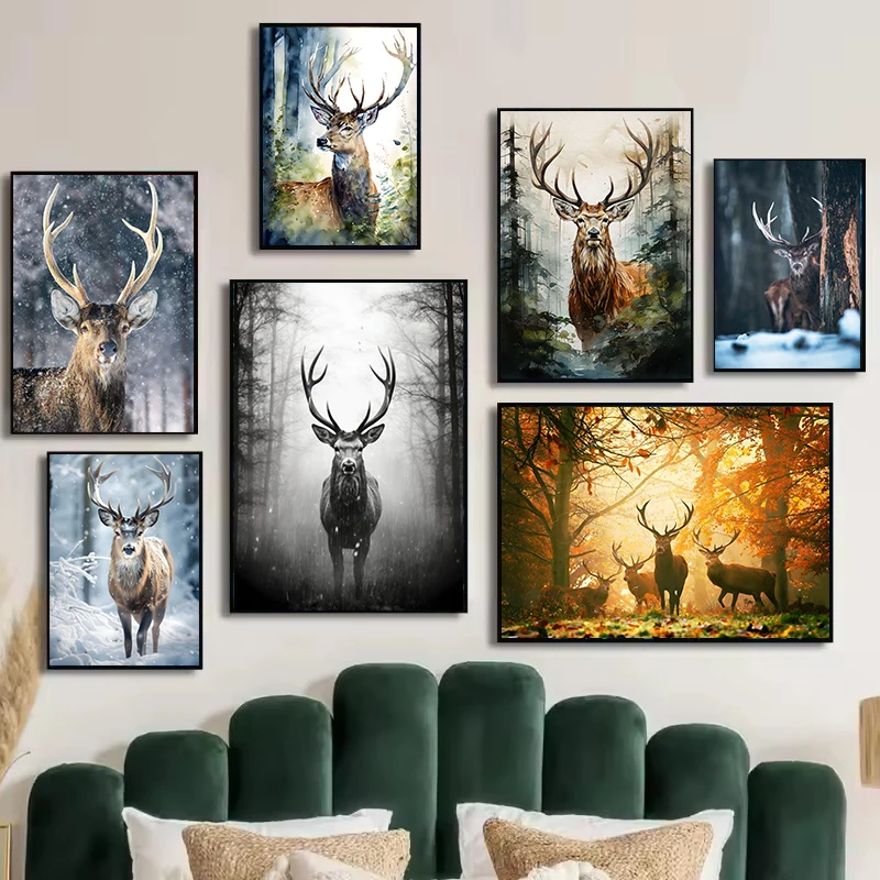 Home Decor Lovely Home - Affiches de cerfs sauvages adorables, impressions