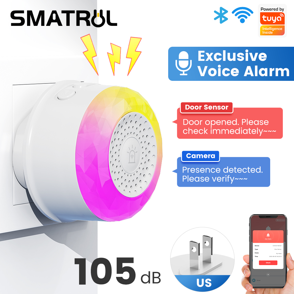 Home Decor Uk - Capteur d'alarme sonore et lumineux WiFi